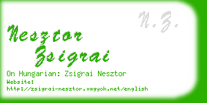 nesztor zsigrai business card